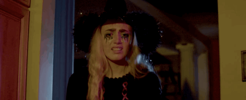 Actor in a witch costume from short film called Manicured